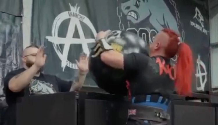 Rhianon Lovelace sets U64 Atlas Stone world record of 146.8 kilograms (324 pounds).

