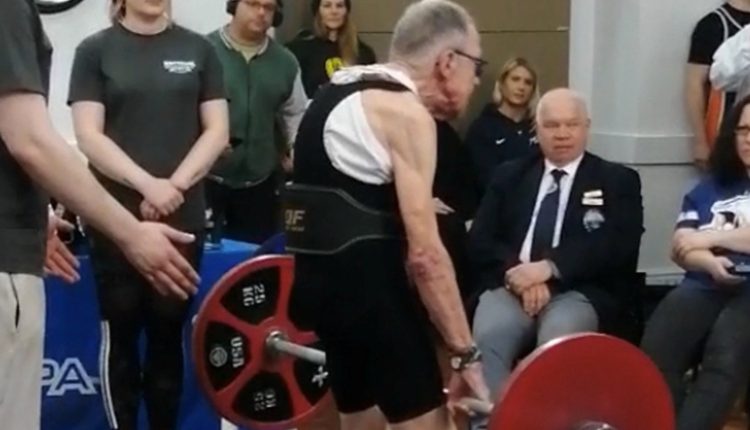 86-year-old powerlifter Brian Winslow (60 kg) sets a deadlift record of 77.5 kg (170.8 pounds).

