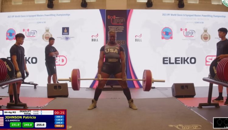 Powerlifter Patricia Johnson (+84KG) Sets Pair of World Records at 2023 IPF World Masters Championships