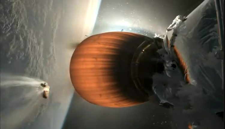 Rocket-cam view of engine nozzle