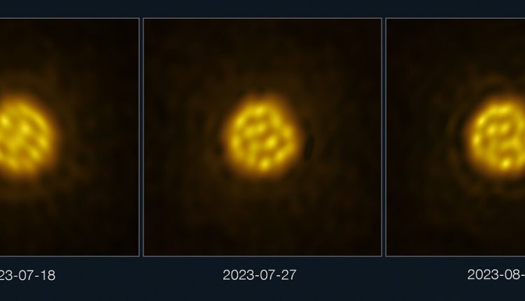 High-resolution images show bubbling gas on the surface of another star

