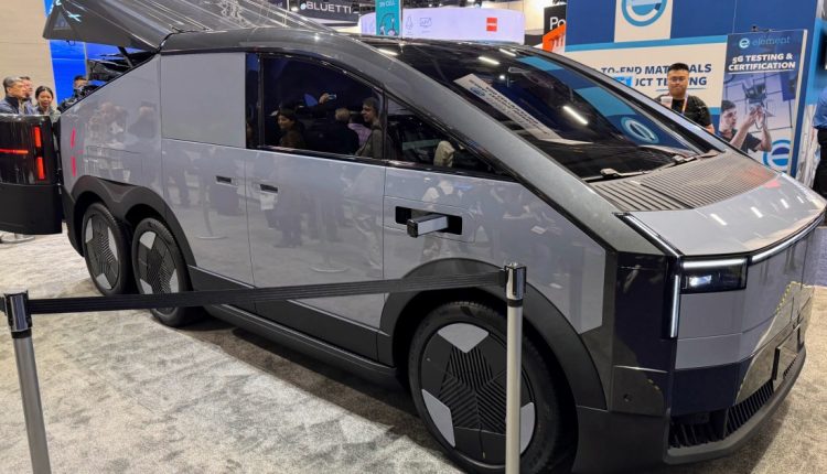 This “land aircraft carrier” is like a cybertruck that spawns a drone

