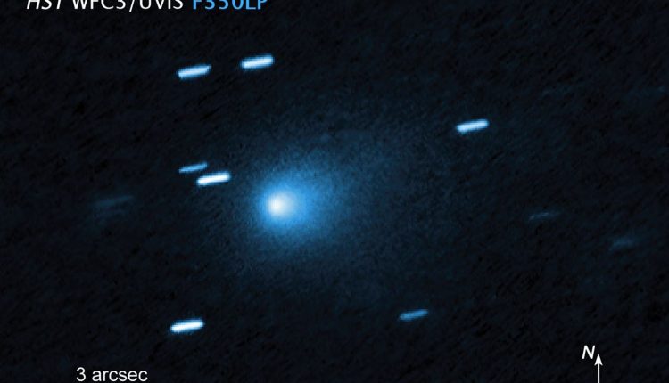 This image of interstellar comet 3I/ATLAS was captured by the Hubble Space Telescope's Wide Field Camera on July 21, 2025. Credit: NASA/ESA/UCLA/STScI
