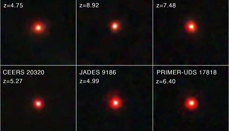 Images of little red dots seen in several deep-sky surveys of JWST. Credit: ASA / ESA / CSA / STScI / Dale Kocevski (Colby College)