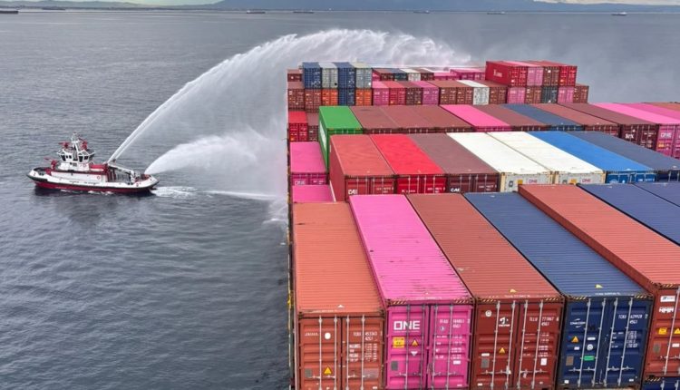 The Trump administration remains silent about the container ship fire at the Port of Los Angeles

