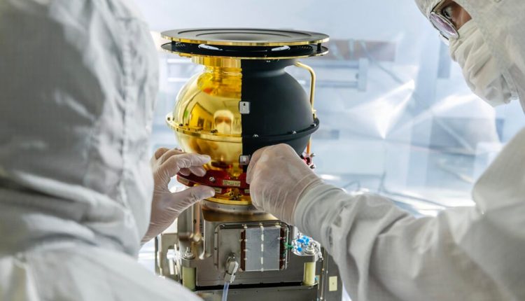 Image of the CoDICE instrument before it was loaded into the IMAP Telescope. Credit - SwRI